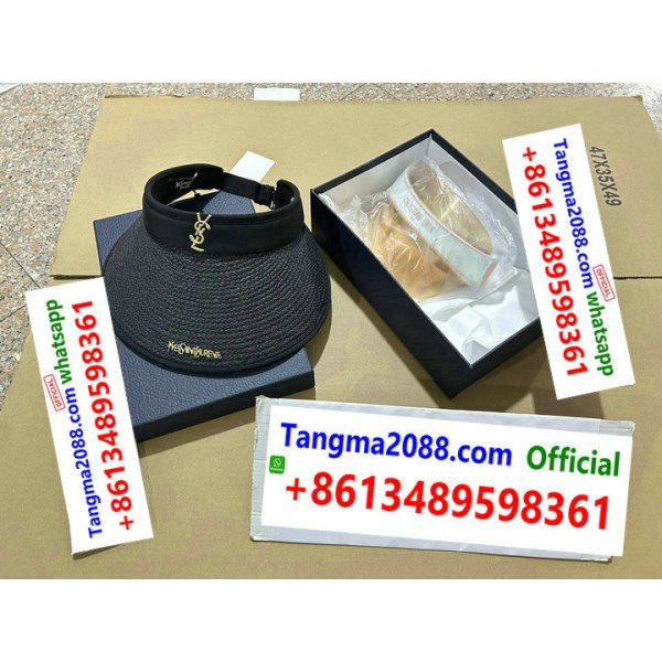 tangma2088 wholesale Yves Saint Laurent Visor Hat Woven Leather-like Fabric Original quality